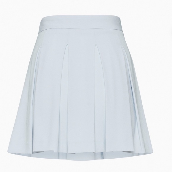 Aritzia Babaton Savoy Pleated Skirt Size 4 Light Blue - Picture 4 of 8